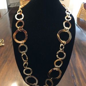 Tortoise and gold chain fashion necklace